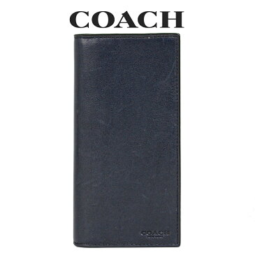 ★ コーチ COACH アウトレット メンズ 財布 二つ折り長財布 74949 MID(ミッドナイト) ネイビー【在庫処分】