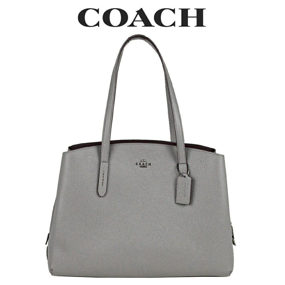 通販 激安 美しい光沢のあるポリッシュドペブルレザーのトートバッグ コーチ COACH アウトレット レディース バッグ トートバッグ A4