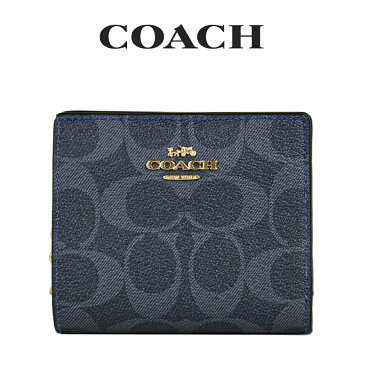 コーチ COACH アウトレット レディース 財布 二つ折り財布 C3309 IMDEI(デニム マルチ)シグネチャー