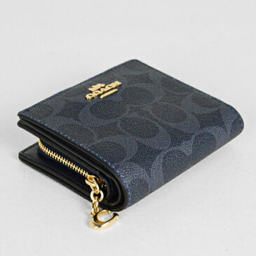 コーチ COACH アウトレット レディース 財布 二つ折り財布 C3309 IMDEI(デニム マルチ)シグネチャー