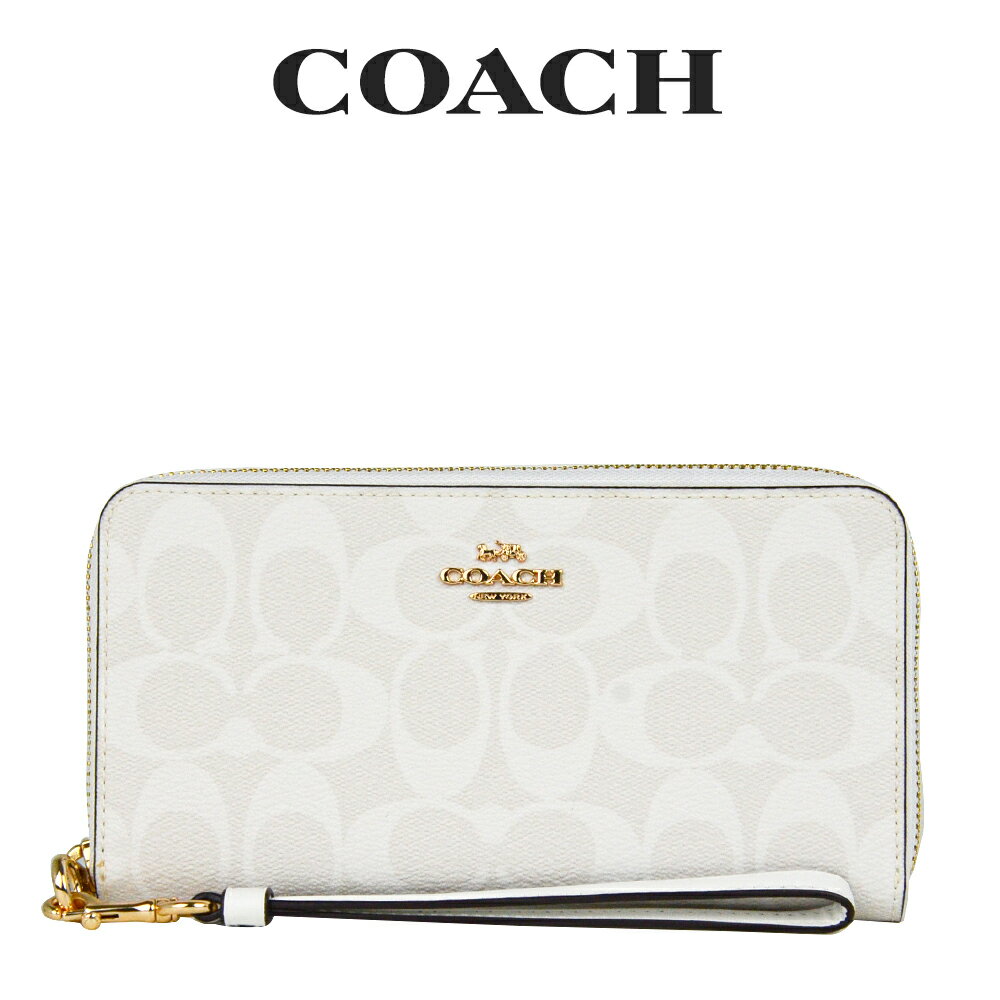 コーチ 長財布 レディース コーチ COACH アウトレット レディース 財布 ラウンドジップ長財布 長財布 C4452 IMRFF(チョーク×グレイシャーホワイト)シグネチャー