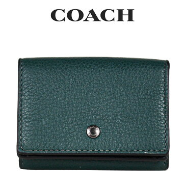 コーチ COACH アウトレット メンズ 財布 三つ折り財布 C7016 QBTKH(フォレスト×ブラック) グリーン