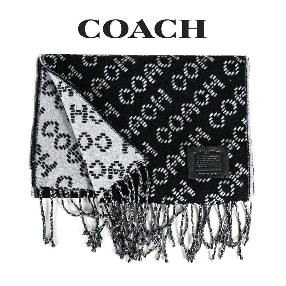 コーチ COACH アウトレット メンズ 小物 アパレル マフラー C7759 RZJ(ブラック×ホワイト) ブラック