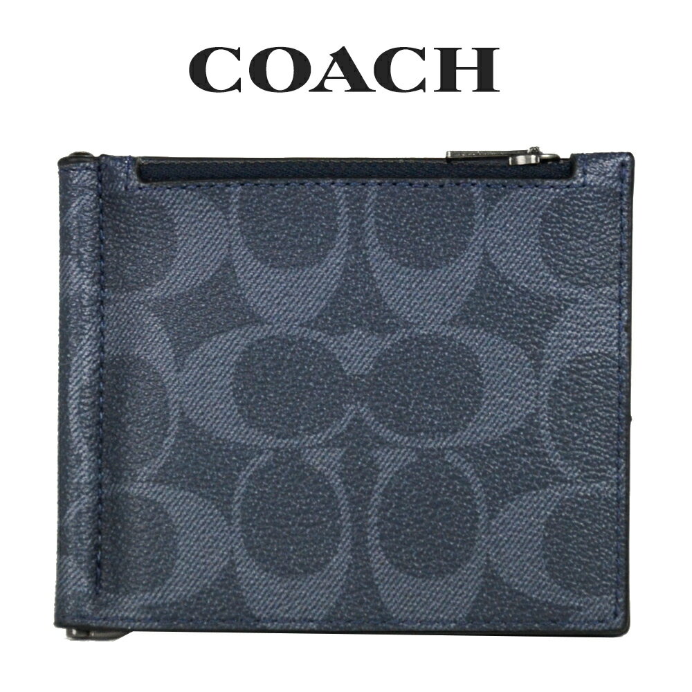 ★ コーチ COACH アウトレット メンズ 財布 二つ折り財布 C8273 QBDEN(デニム) シグネチャー【在庫処分】