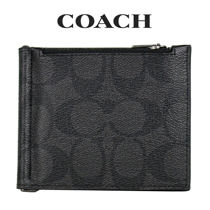 コーチ COACH アウトレット メンズ 財布 二つ折り財布 C8273 QBLWO(ブラック×ブラック) シグネチャー