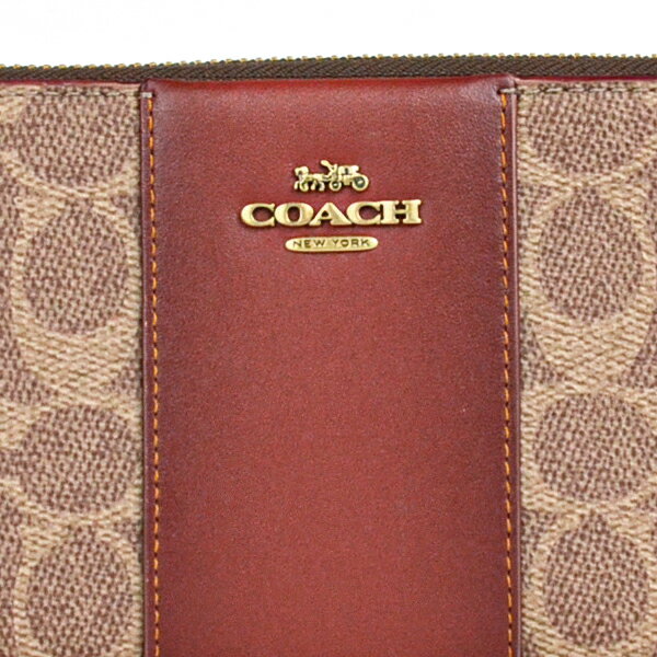 COACH（コーチ）『アコーディオンジップウォレットカラーブロックシグネチャーキャンバス』