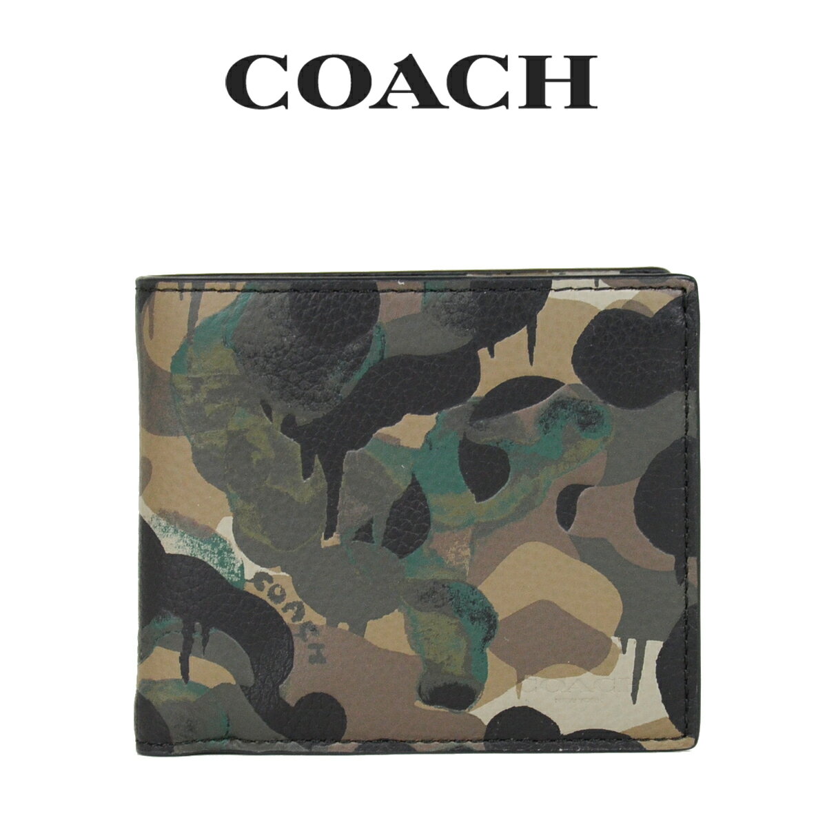 コーチ コーチ COACH アウトレット メンズ 財布 二つ折り財布 C5354 GN/BL(グリーン×ブルー) カモフラージュ