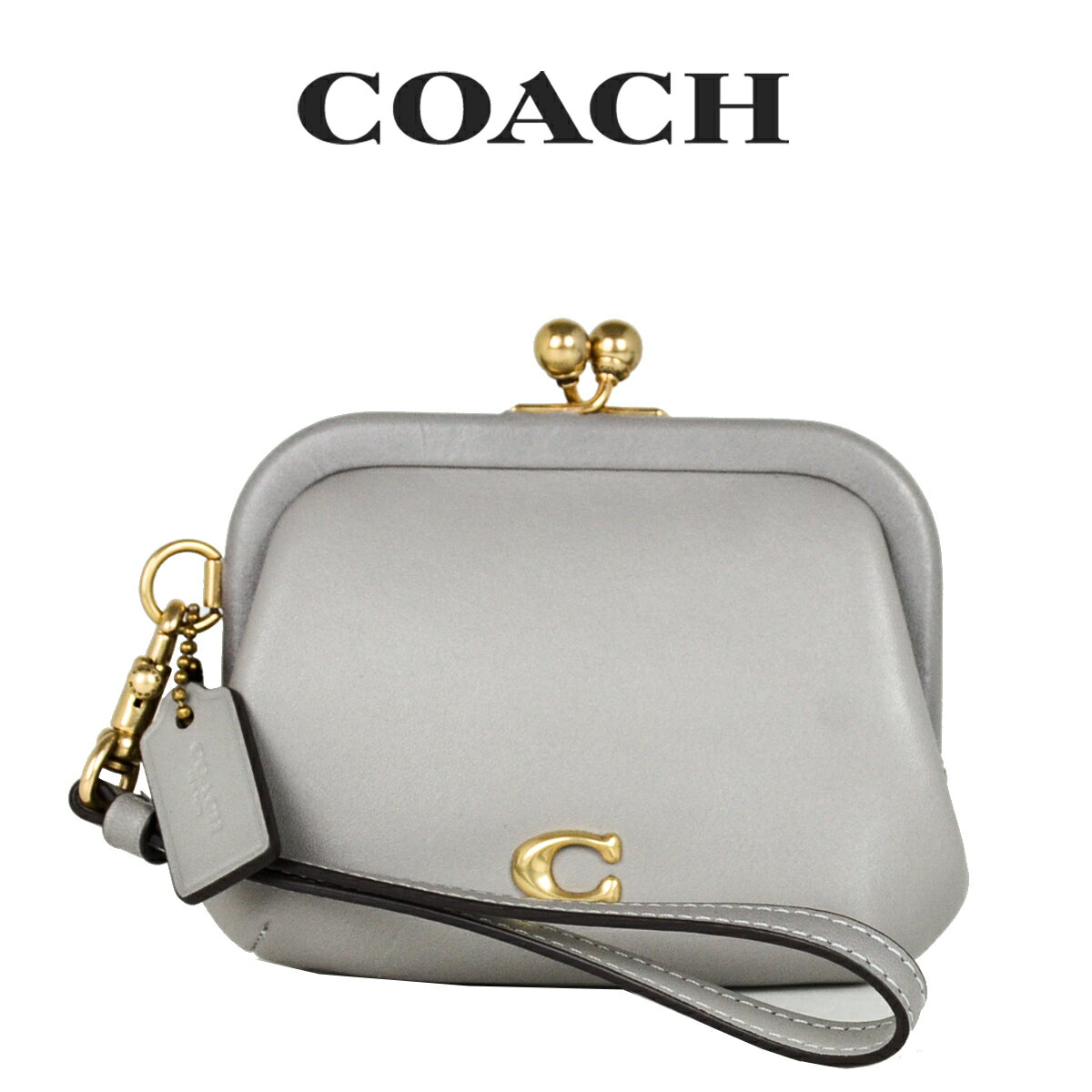 コーチ COACH アウトレット レディース 財布 コインケース 小銭入れ CC552 B4DOY(ブラス×ダブグレー) グレー