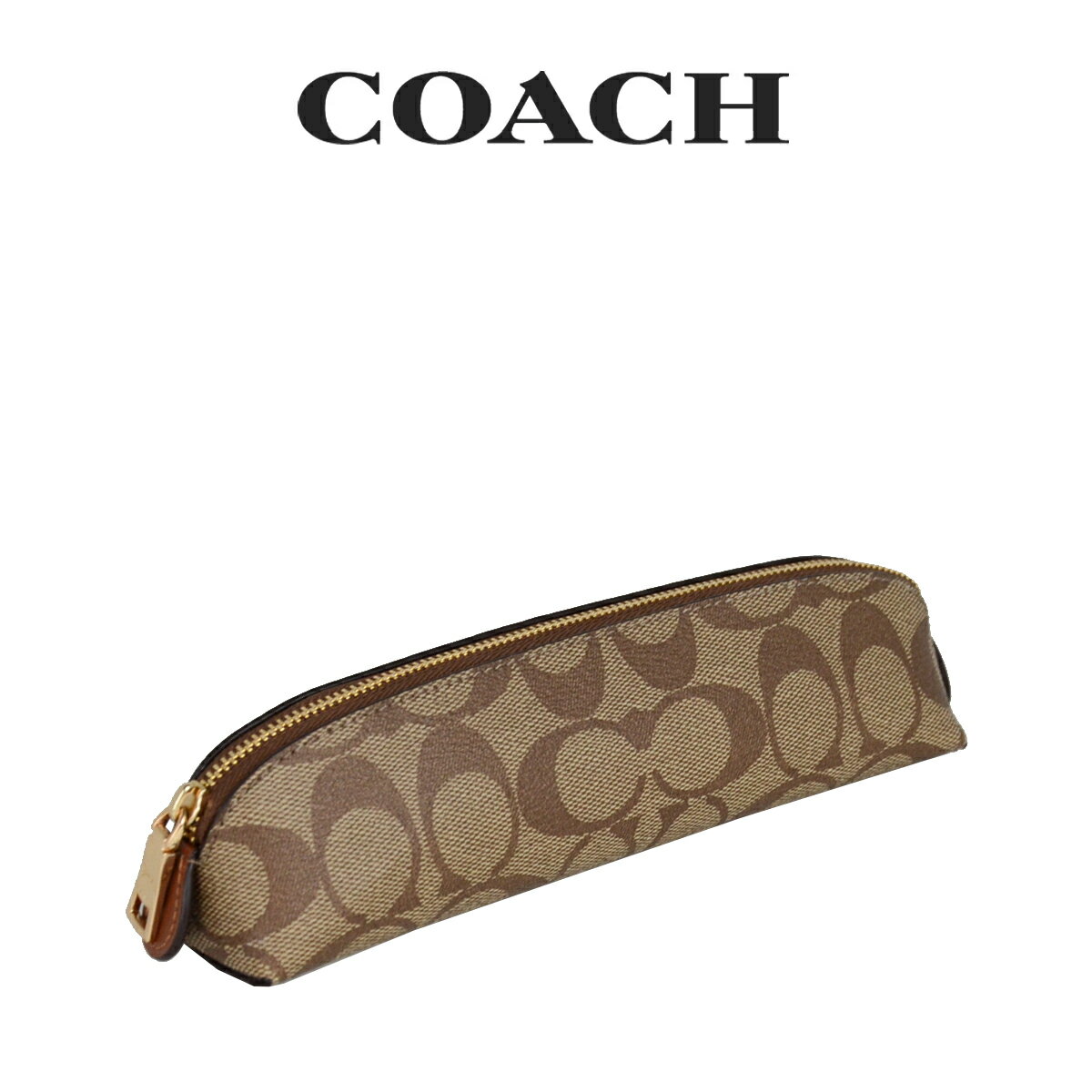 コーチ ★ コーチ COACH アウトレット レディース 小物 ペンケース C6333 IMKHA(カーキ×ゴールド) シグネチャー【在庫処分】