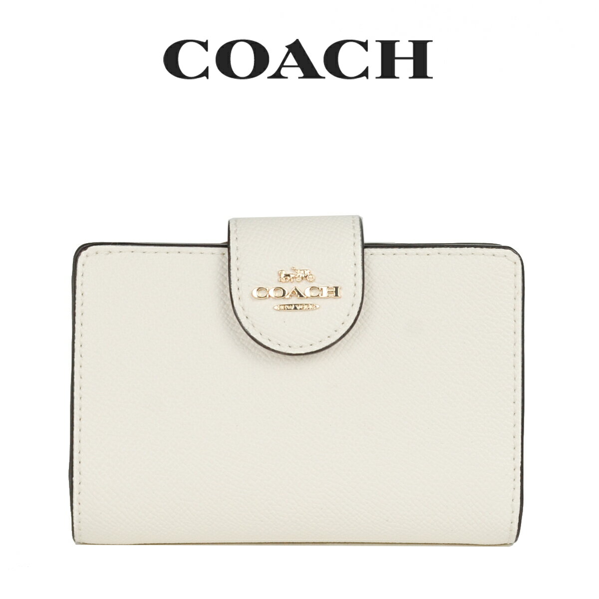 ★ コーチ COACH アウトレット 夏のボーナス ギフト レディース 財布 二つ折り財布 6390 IMCHK(チョーク) ホワイト【在庫処分】