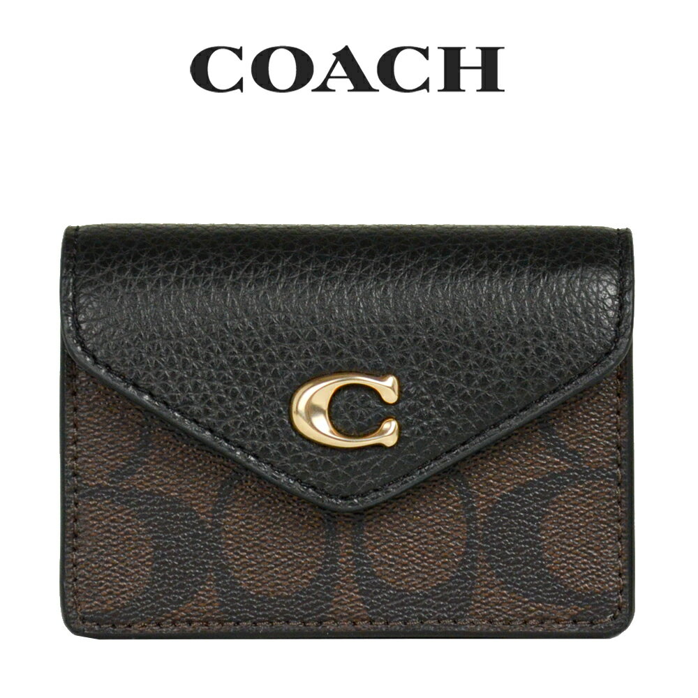 コーチ 名刺入れ ★ コーチ COACH アウトレット レディース 小物 カードケース 名刺入れ C6889 IMAA8(ブラウン×ブラック) シグネチャー【在庫処分】