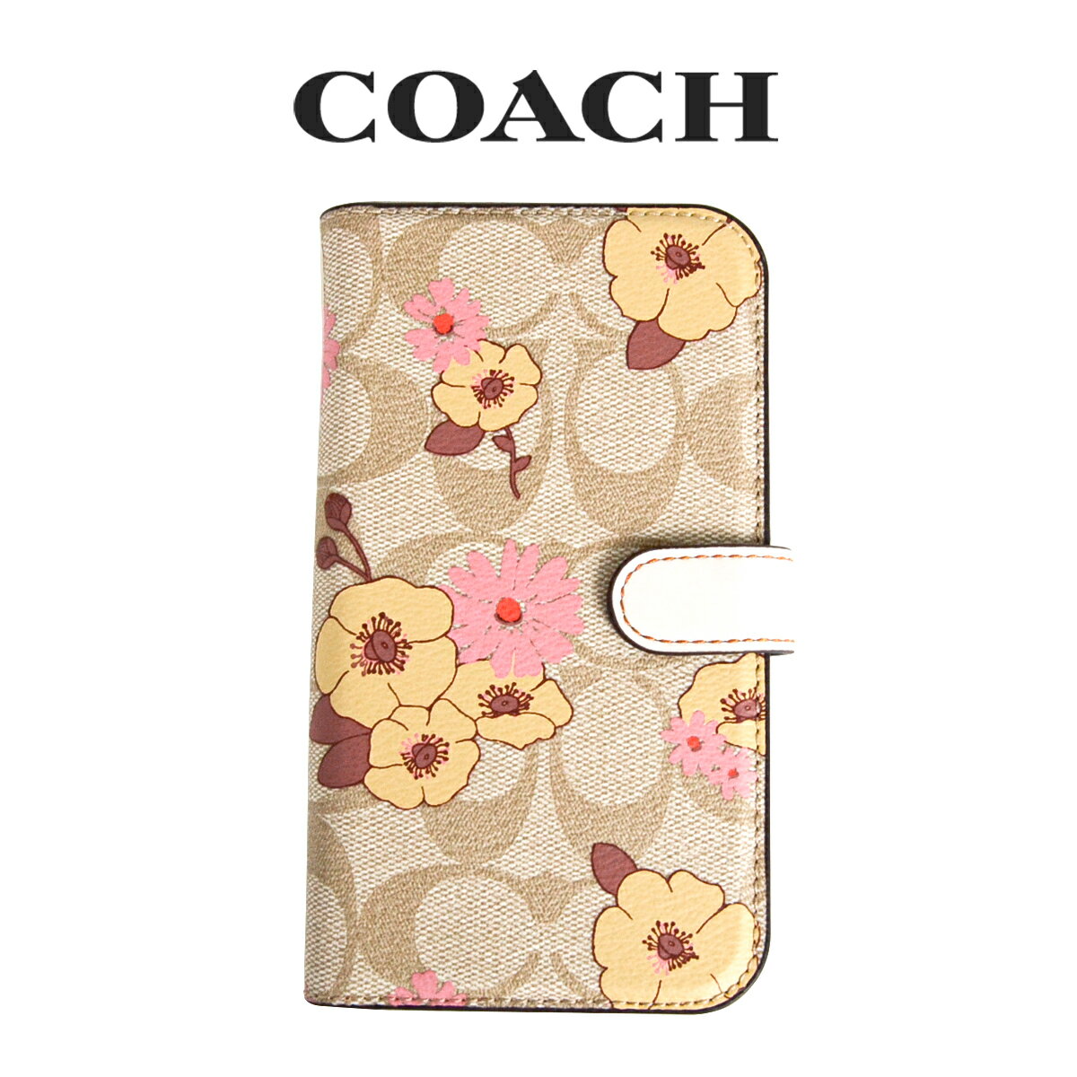 コーチ スマホケース コーチ COACH アウトレット レディース 小物 スマホケース・リング iPhone 14 Pro CJ692 B4M(ライト カーキ マルチ) 花柄 シグネチャー