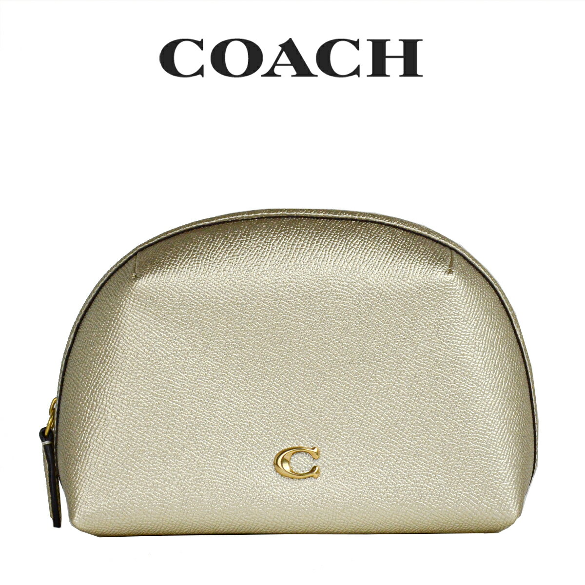 ★ コーチ COACH アウトレット レディース 小物 ポーチ・リストレット コスメポーチ C7178 B4TFV(ブラス×メタリック ソフト ゴールド) ゴールド【在庫処分】