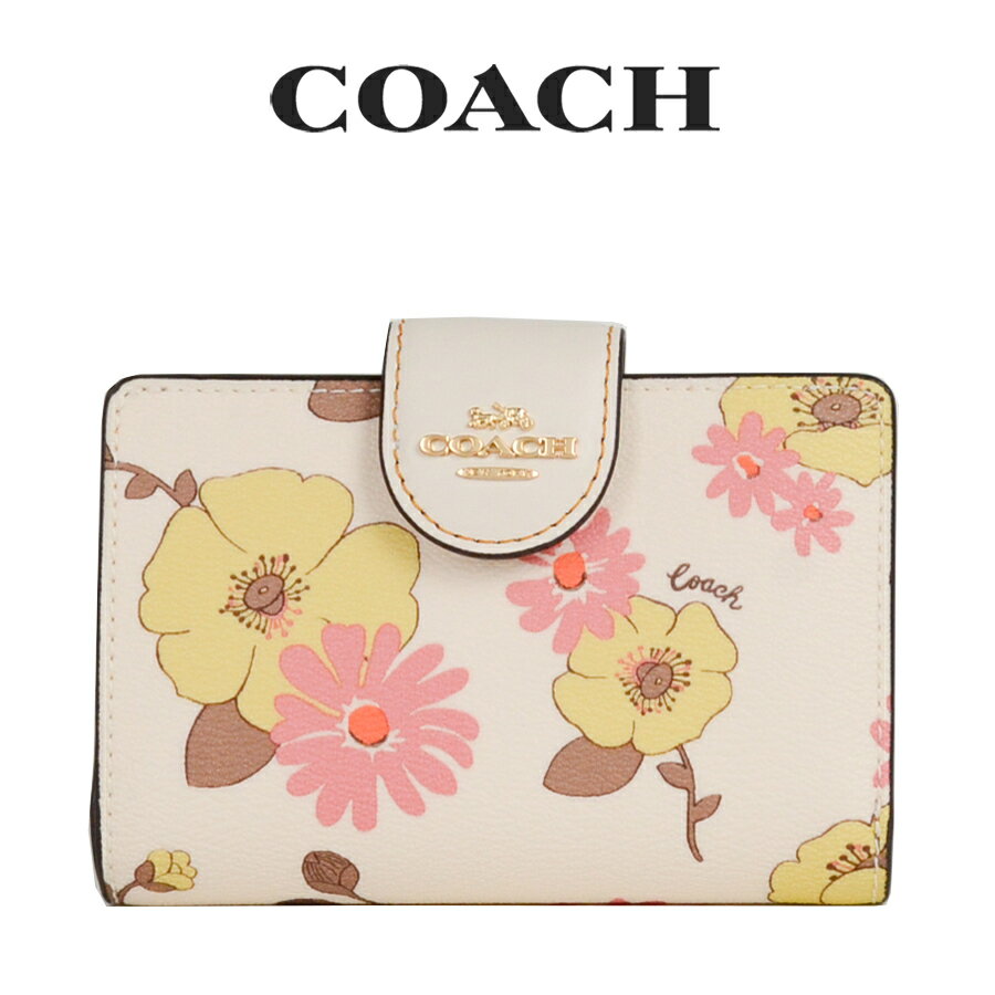 ★ コーチ COACH アウトレット レディース 財布 二つ折り財布 CH734 IMCAH(チョークマルチ) 花柄【在庫処分】