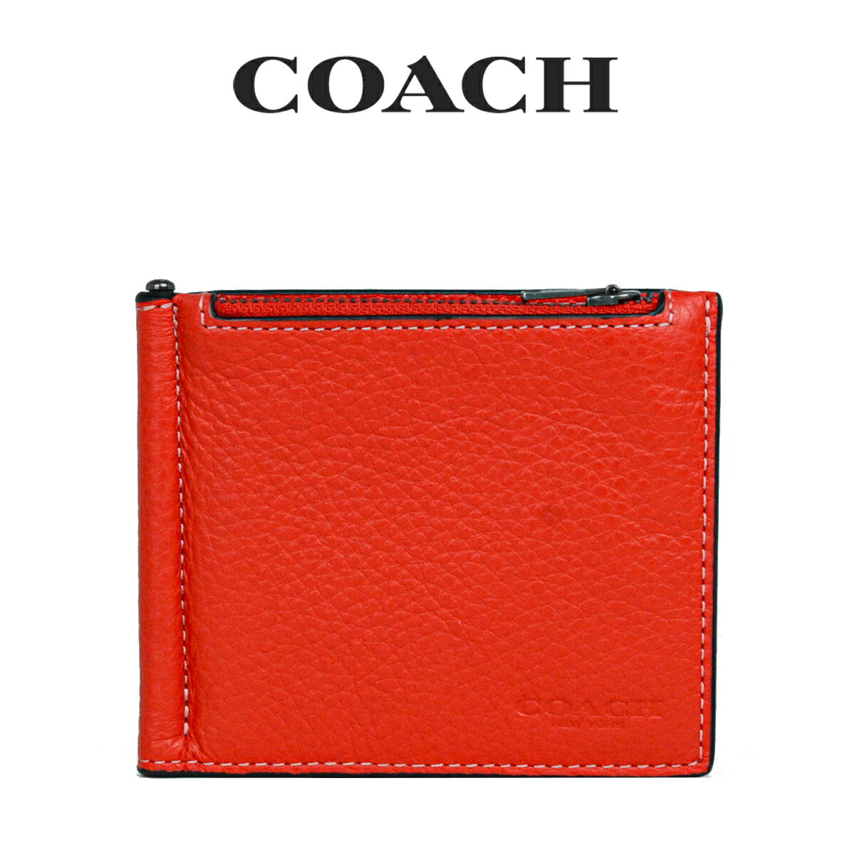 ★ コーチ COACH アウトレット メンズ 財布 二つ折り財布 C8272 QBQRG(マイアミレッド) レッド【在庫処分】