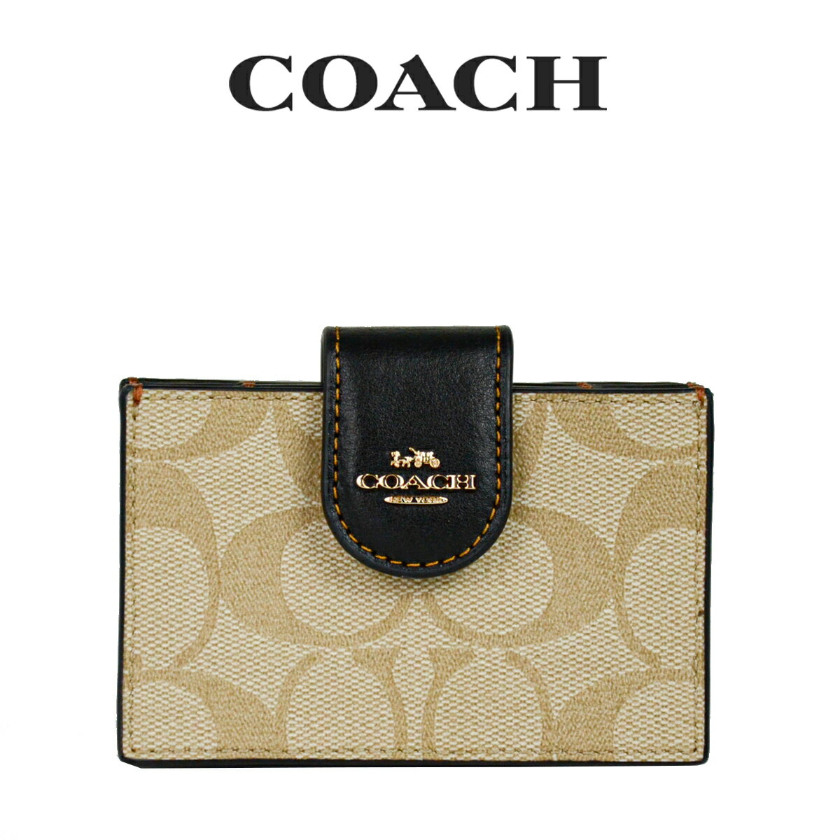 コーチ 名刺入れ ★ コーチ COACH アウトレット レディース 小物 カードケース 名刺入れ CC846 IMUOH(ライト カーキ×ブラウン マルチ) シグネチャー【在庫処分】