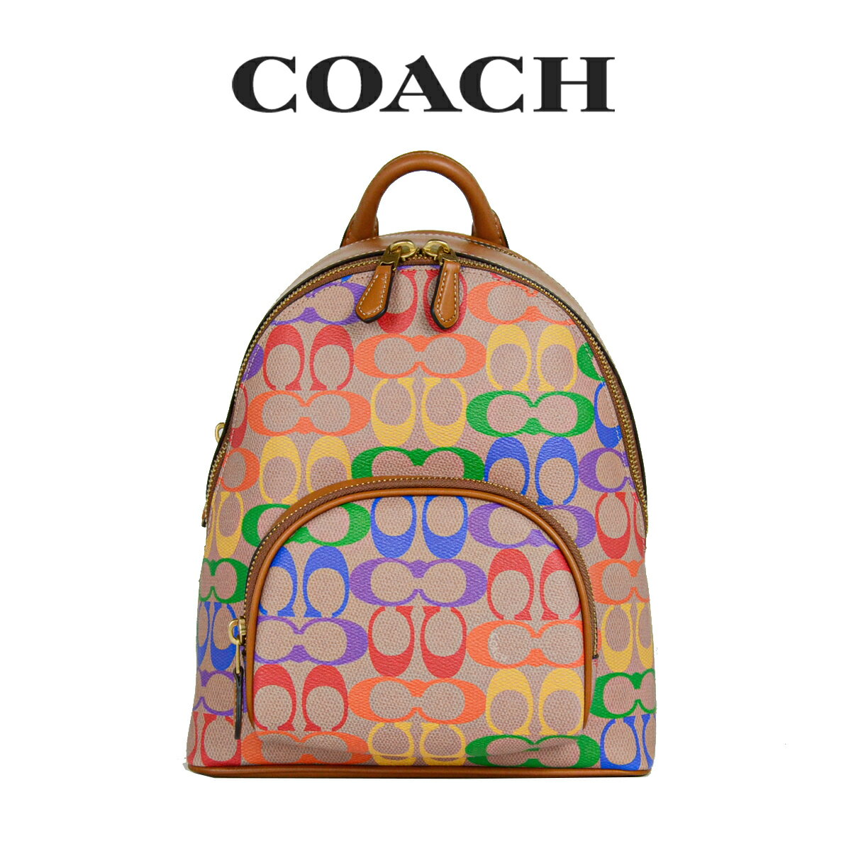 コーチ ★ コーチ COACH アウトレット レディース バッグ リュック バックパック 93841 B4R8T(ブラス×タン ペニー マルチ) シグネチャー【在庫処分】