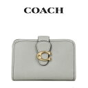 コーチ COACH アウトレット レディース 財布 二つ折り財布 CA193 B4DOY(ブラス×ダブグレー) グレー