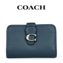 コーチ COACH アウトレット レディース 財布 二つ折り財布 CA193 LHDEN(シルバー×デニム) ネイビー