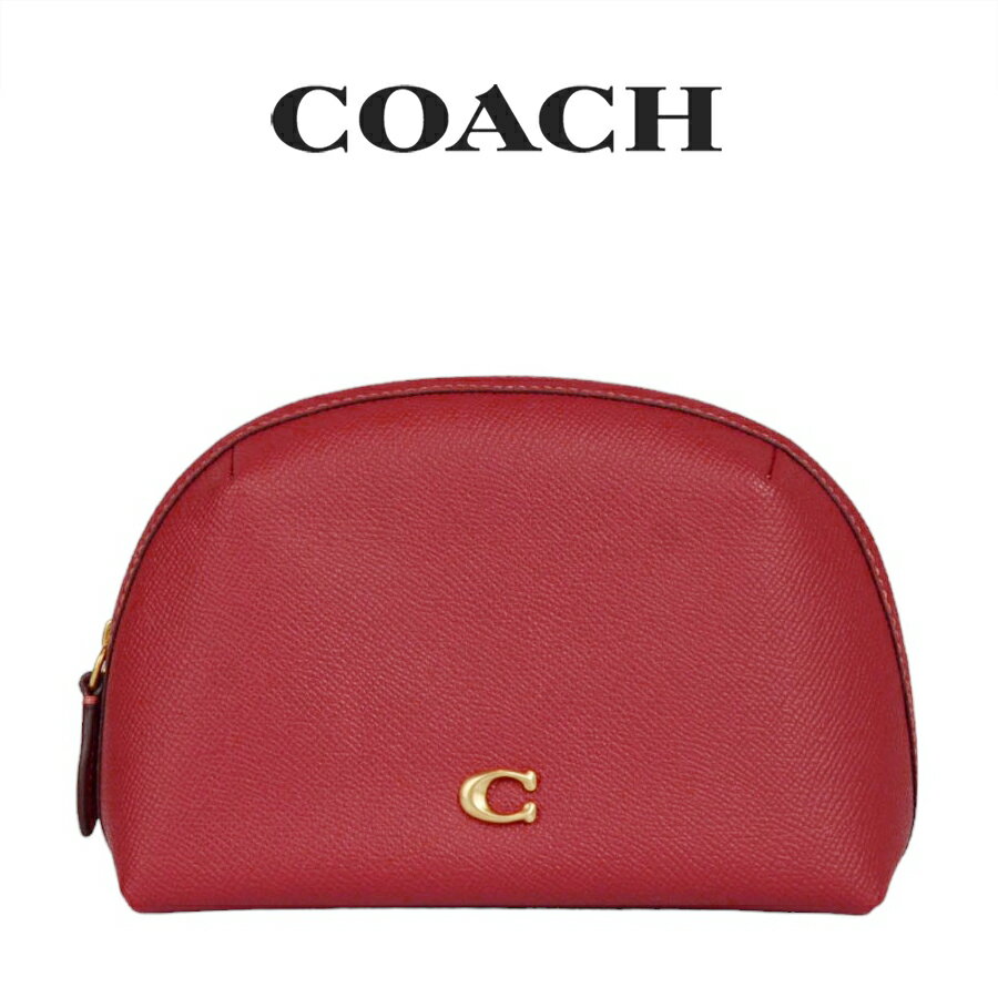 アクセサリーポーチ コーチ COACH アウトレット レディース 小物 ポーチ・リストレット コスメポーチ C3489 B4E5D(ブラス×エナメル レッド) レッド