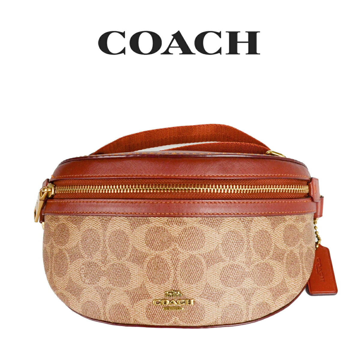 コーチ COACH アウトレット レディース バッグ ミニショルダー ボディバッグ ウエストバッグ 39937 B4NQ4(ブラス×タン ラスト) シグネチャー