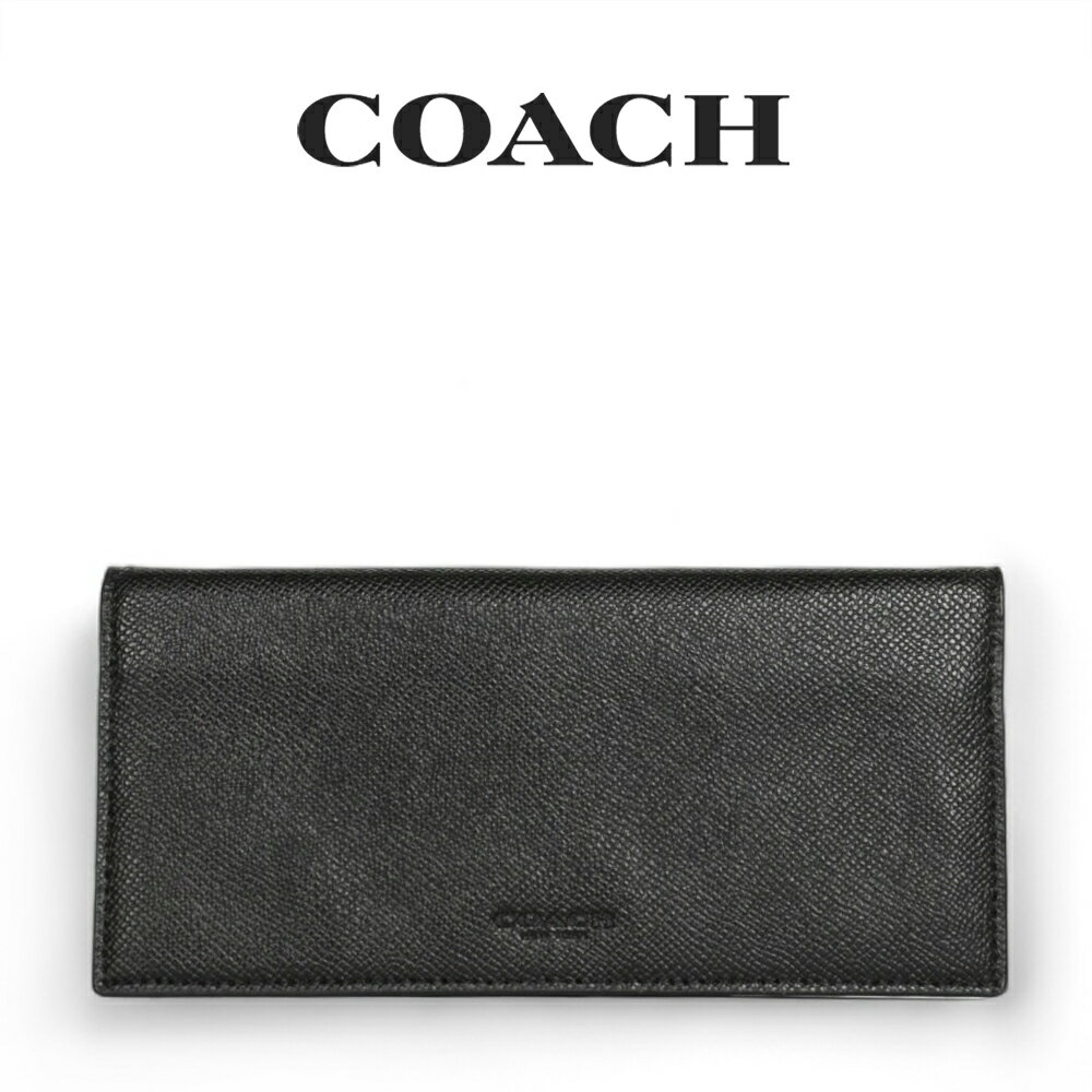 ★ コーチ COACH アウトレット クリスマスプレゼント メンズ 財布 二つ折り長財布 5003 BLK(ブラック) ブラック【在庫処分】
