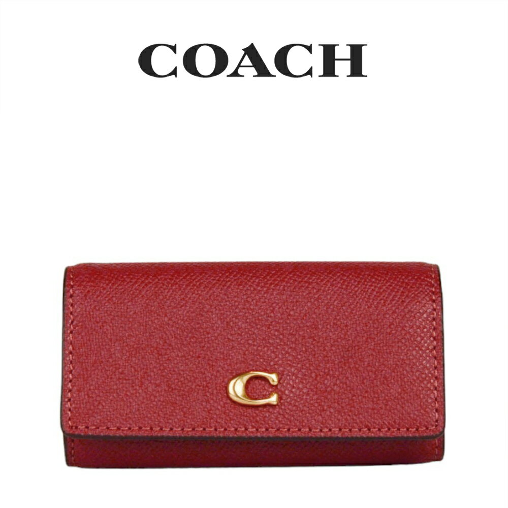 コーチ キーケース コーチ COACH アウトレット レディース 小物 キーケース CH799 B4E5D(ブラス×エナメル レッド) レッド