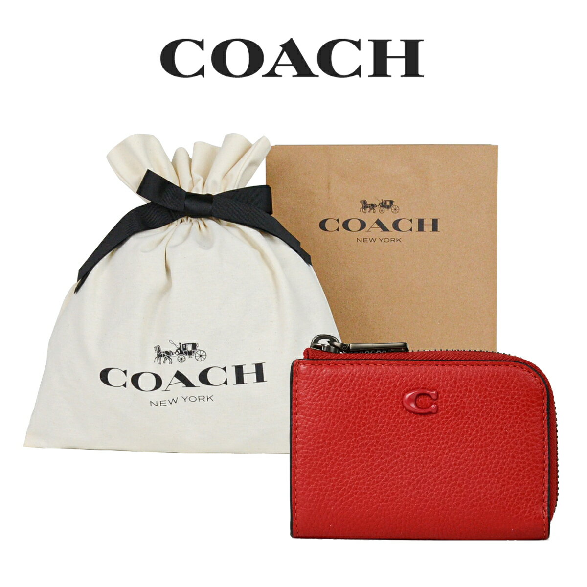 コーチ キーケース（メンズ） 【コーチ巾着＆紙袋付き・ラッピング済み】 ギフトセット コーチ COACH アウトレット メンズ 小物 キーケース CE501 PJ6(スポーツ レッド) レッド