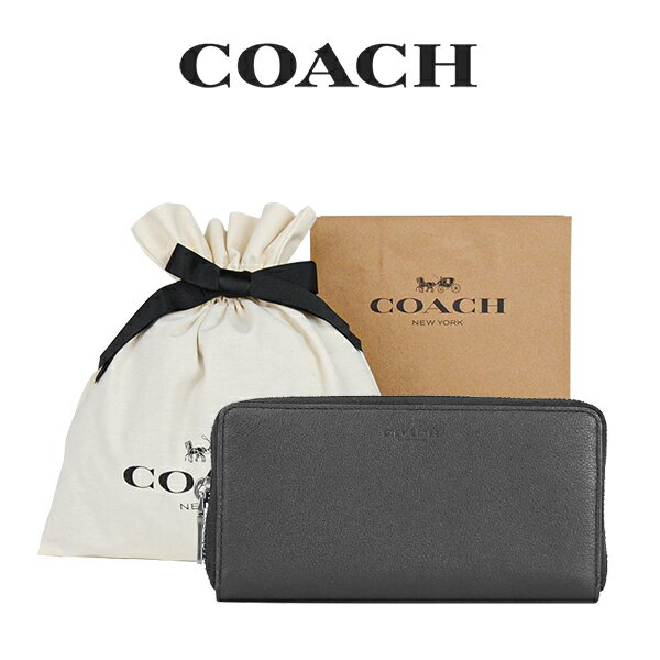 ★ 【コーチ巾着＆紙袋付き・ラッピング済み】 ギフトセット コーチ COACH アウトレット メンズ 財布 長財布 58102 BLK(ブラック) ブラック