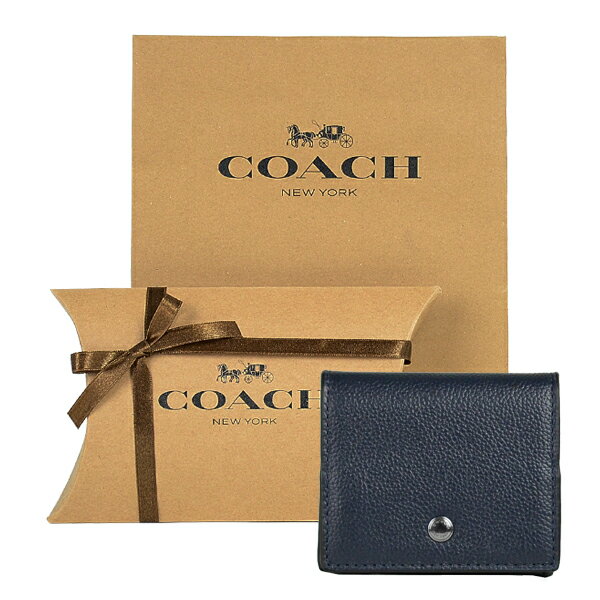 ★ 【コーチ箱＆紙袋付き・ラッピング済み】 ギフトセット コーチ COACH アウトレット メンズ 財布 コインケース 5899 QB/MQ(ミッドナイト) ネイビー