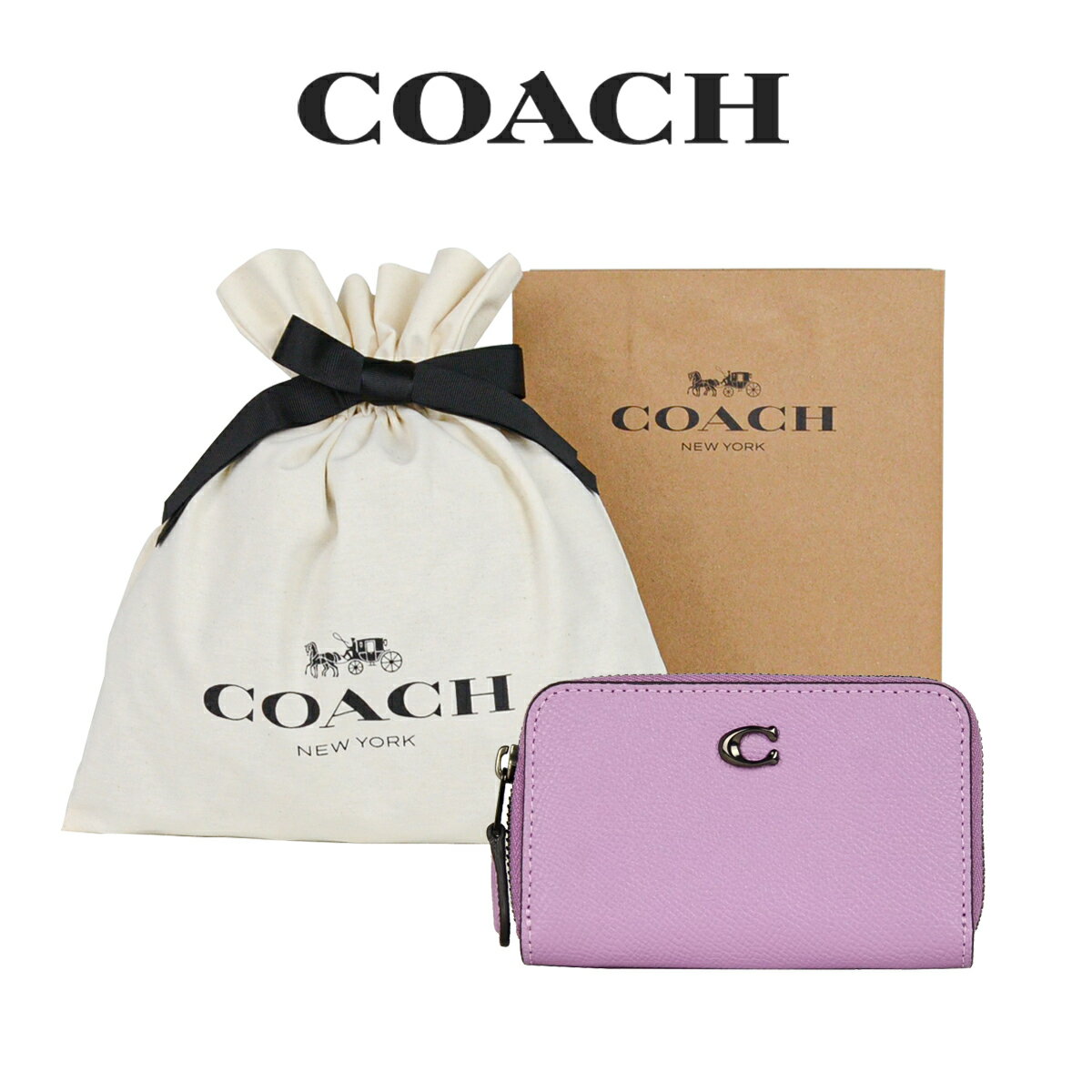 コーチ（COACH) 【コーチ巾着＆紙袋付き・ラッピング済み】 ギフトセット コーチ COACH アウトレット レディース 小物 カードケース C6723 V5RGM(オレット オーキッド) ピンク