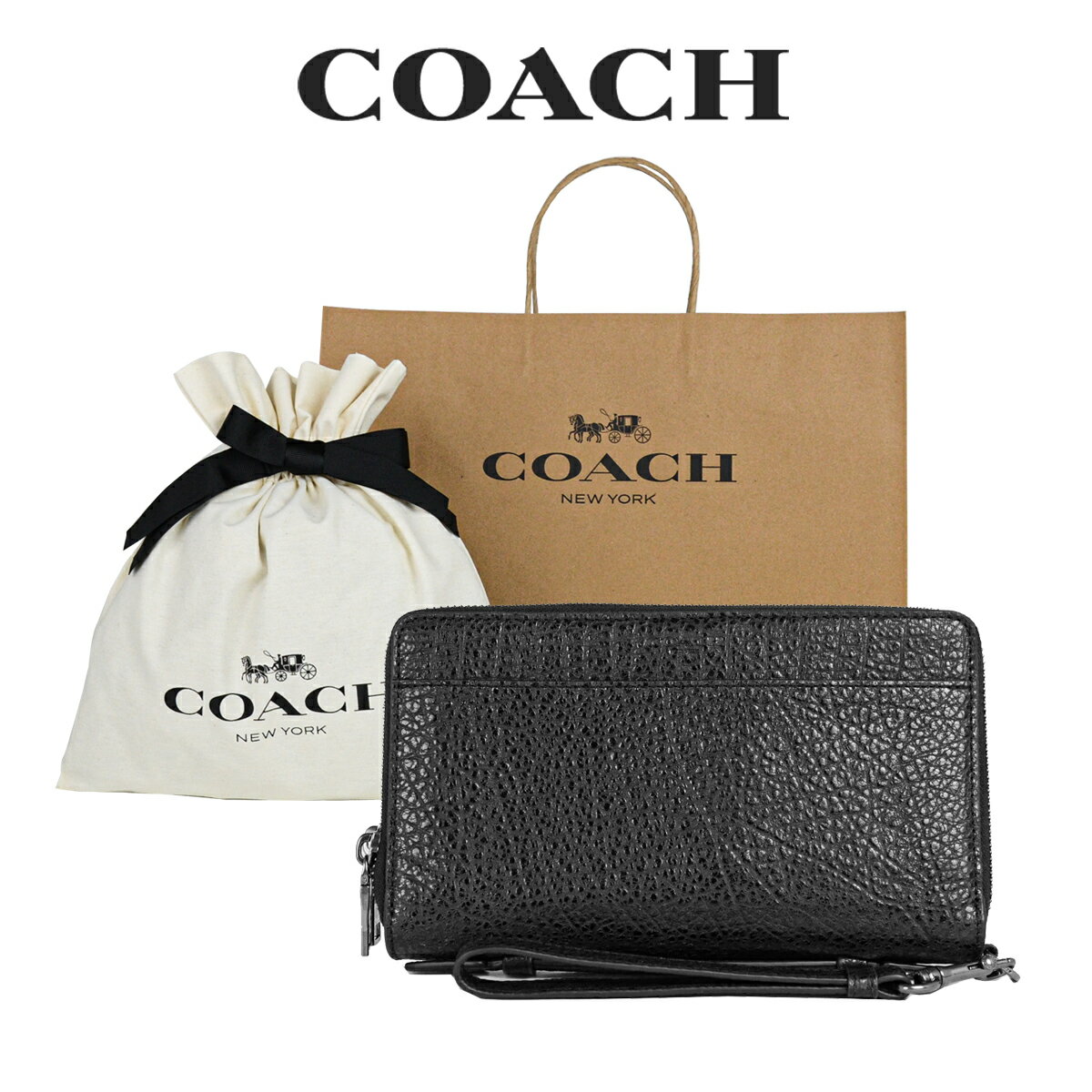 セカンドバッグ 【コーチ巾着＆紙袋付き・ラッピング済み】 ギフトセット コーチ COACH アウトレット メンズ バッグ セカンドバッグ オーガナイザー F67624 QB/BK(ブラック) ブラック