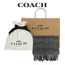 【コーチ巾着＆紙袋付き・ラッピング済み】 ギフトセット コーチ COACH アウトレット メンズ 小物 アパレル マフラー F76057 BLK(ブラック) シグネチャー