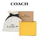 コーチ 二つ折り財布 メンズ 【コーチ巾着＆紙袋付き・ラッピング済み】 ギフトセット コーチ COACH アウトレット メンズ 財布 二つ折り財布 C8272 QBCY3(カナリー) イエロー