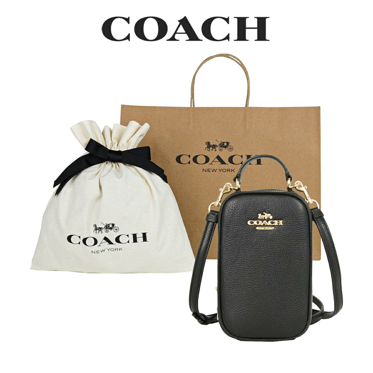 ★ 【コーチ巾着＆紙袋付き・ラッピング済み】 ギフトセット コーチ COACH アウトレット レディース バッグ ミニショルダー ショルダーバッグ CB854 IMBLK(ブラック) ブラック