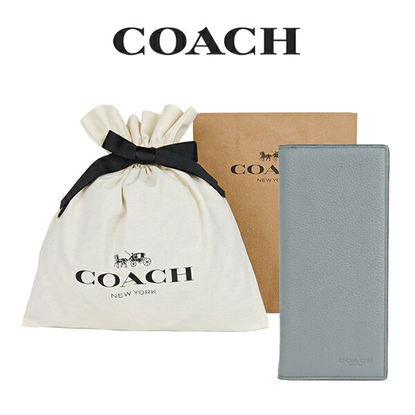 ★ 【コーチ箱＆紙袋付き・ラッピング済み】 ギフトセット コーチ COACH アウトレット メンズ 財布 二つ折り長財布 91304 QBQ9R(インダストリアルグレー) グレー