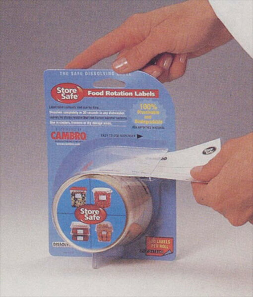【特長・仕様】CAMBRO※store safe※アメリカ熔けるラベル!!●ベタつく残留物がでないので、二次汚染を防ぐことができます。●削ぎ落す必要もありません。●食器洗浄機または流水で完全に溶解します。●100%生物分解性の材質を使用。FDA承認素材メーカー品番,(ラベルサイズ)縦×横(mm)23SL,50×76