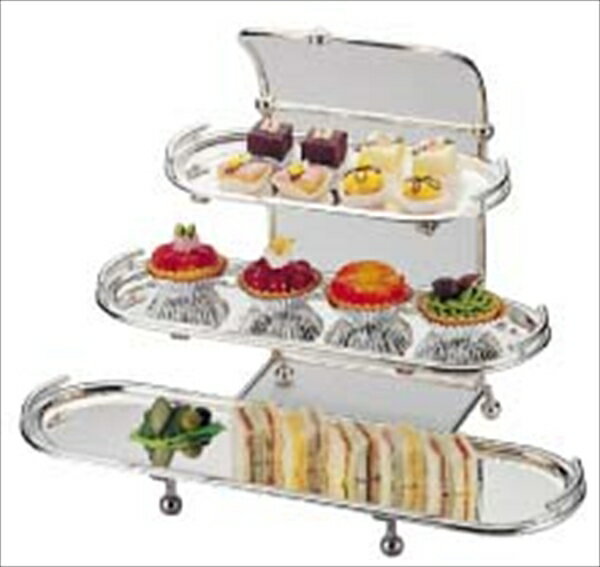 YUKIWA UK18−8　3段小判ケーキスタンドB NKC56