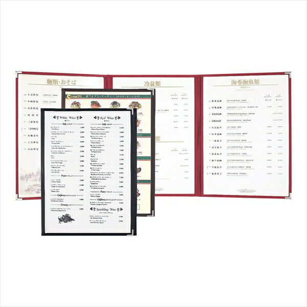 シンビ シンビ　耐熱メニューブック [ ABW−11−6P　黒 ] PTIB201