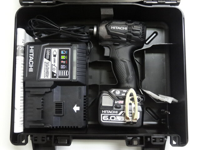 HiKOKI［日立工機]　14.4VインパクトドライバーWH14DDL2B【6.0Ah電池付】【電池1個仕様】ストロングブラック【H03】