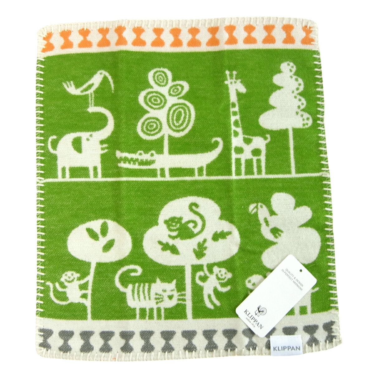 クリッパン ベビーブランケット KLIPPAN クリッパン ブランケット Cuddly Blanket 綿 ブラッシュオーガニックコットン Serengeti セレンゲティ サバンナ グリーン BENGT & LOTTA ベングト＆ロッタ 34×40cm