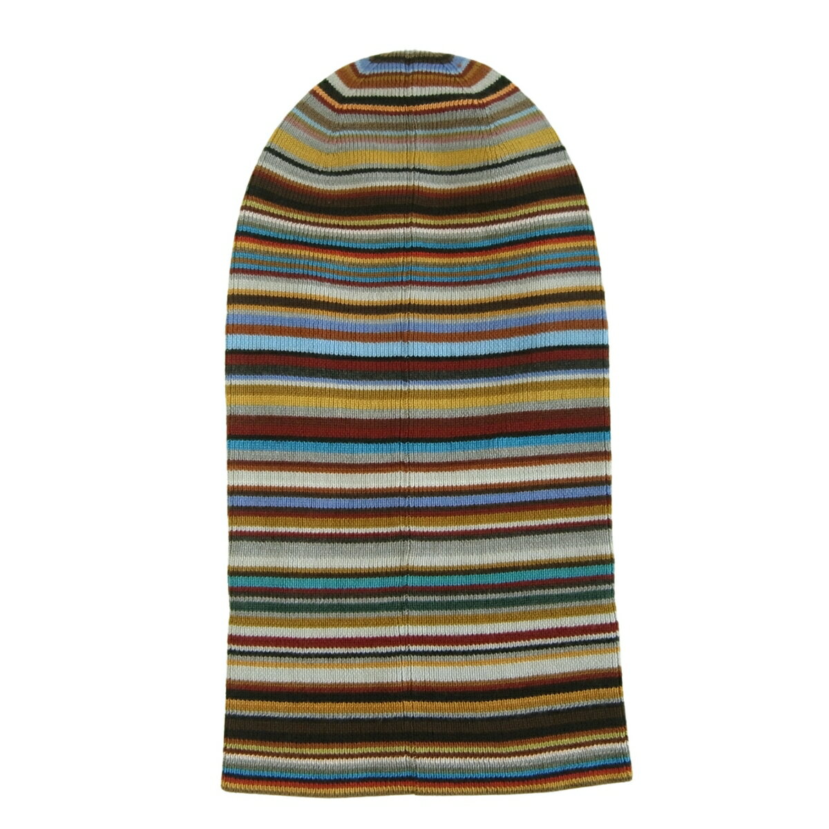 Paul Smith ポールスミス 英国直輸入 帽子 バラクラバ フェイスマスク 目出し帽 ニットキャップ ウール フードウォーマー パリコレ ファッションショー シグネチャーストライプ マルチカラー