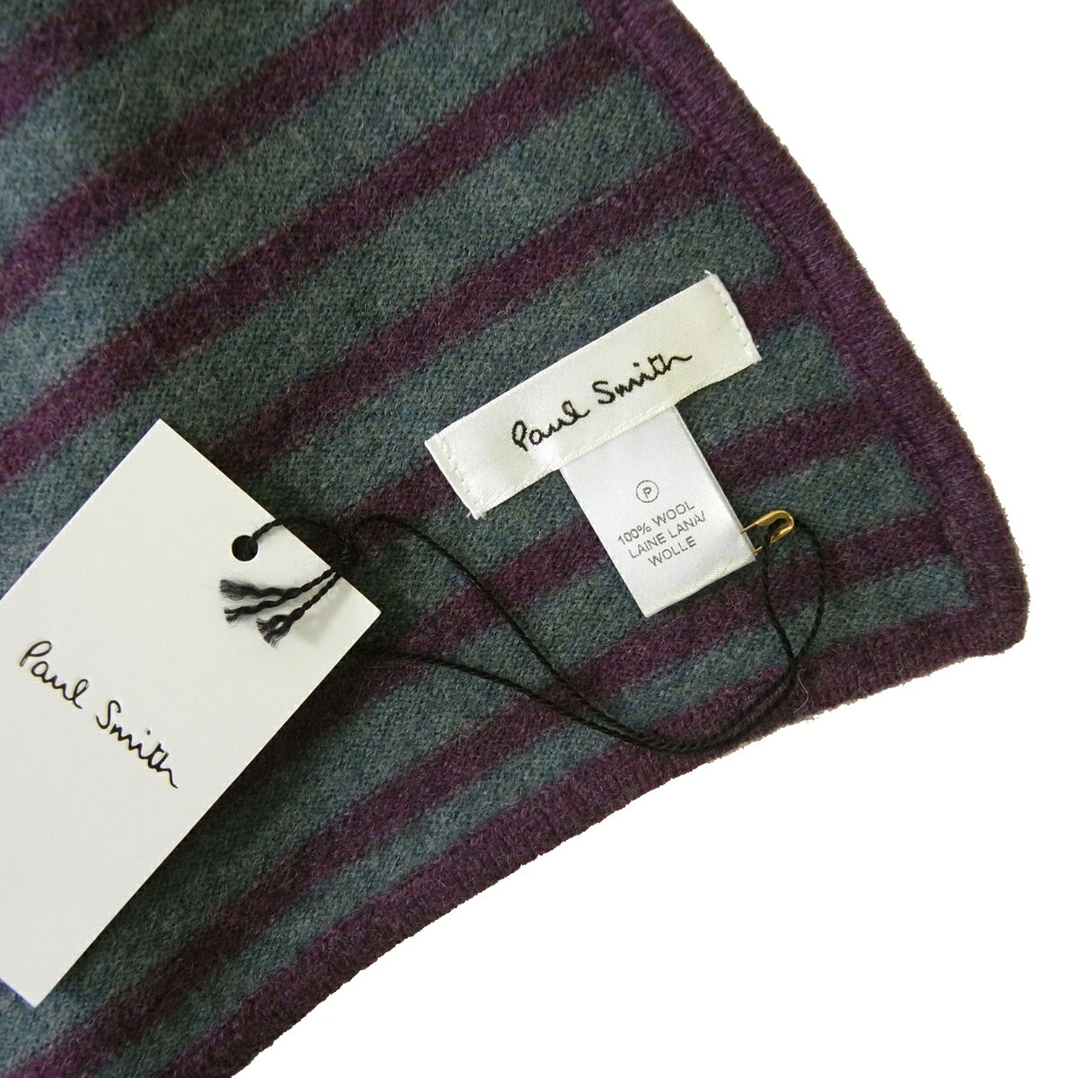 Paul Smith ポールスミス 英国直輸入 マフラー メリノウール 羊毛 ストライプ ボー...