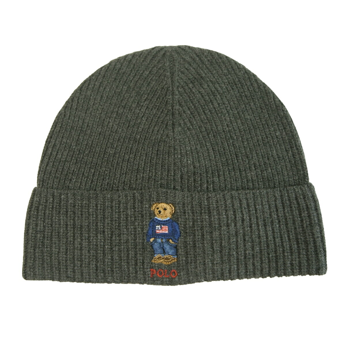 POLO RALPH LAUREN ポロラルフローレン ビーニー ニットキャップ ニット帽 メンズ レディース POLO ベア チャコールグレー ベアー 熊 Solid Flag Bear ソリッドフラッグベア 星条旗 PC1030