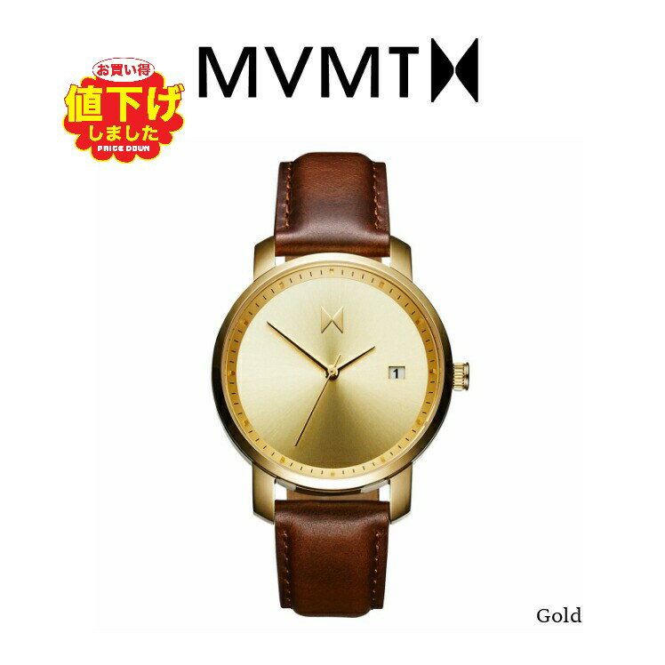 MVMT Watches エムブイエムティーウォッチ レディース GOLD/BROWN LEATHER 38MM 腕時計 革 レザー レザーウォッチ プレゼント 贈り物 新生活 記念日 ギフト 