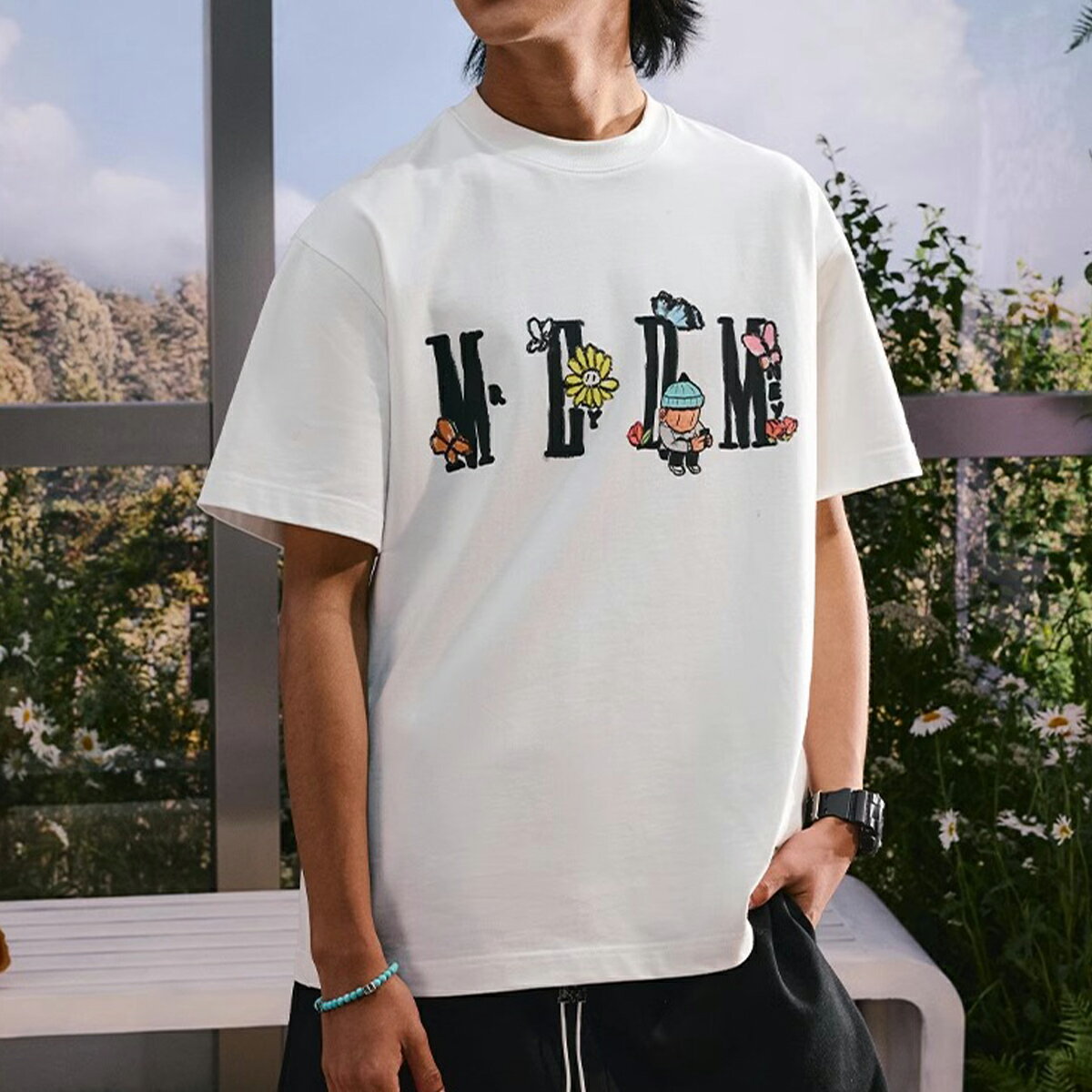 MEDM Tシャツ ミスターエンジョイダマネー アメリカンストリート 半袖 オーバーサイズ ロゴ LOGO ヒップホップ トレンド トップス メンズ レディース ユニセックス[衣類]ユ00582