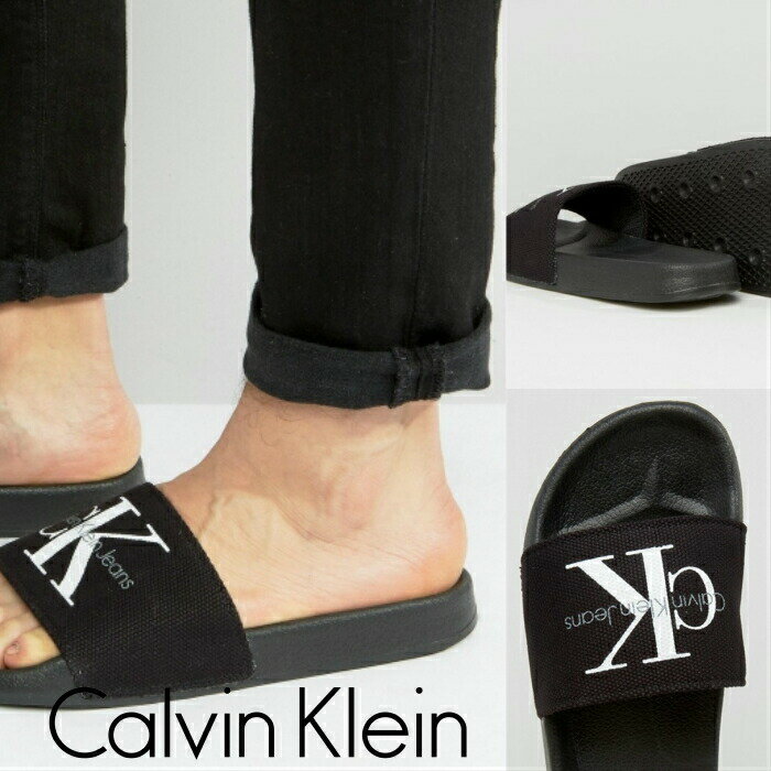 Calvin Klein カルバンクライン サンダル Viggo Logo Sliders ロゴ Black スライダーサンダル スポーツ シャワーサンダル ビーチサンダル コンフォート ジム 小さいサイズ 大きいサイズ ペアサンダル メンズ レディース ユニセックス