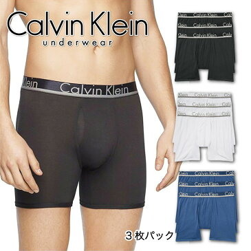 カルバンクライン ボクサーパンツ Calvin Klein 下着 アンダーウェア 3枚 メンズ 男性 コットン インナー ブラック ホワイト ブルー ロング パンツ 無地 シンプル 誕生日プレゼント 彼氏 父 男性 旦那 ギフト 大きいサイズ[衣類]