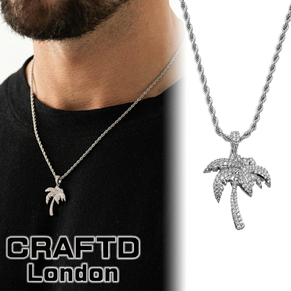 CRAFTD London ネックレス ICED PALM TREE PENDANT SILVER ヤシの木 メンズ クラフトロンドン シルバー..