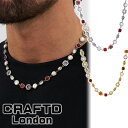 CRAFTD London ネックレス RED CRYSTAL GEMSTONE NECKLACE SILVER GOLD メンズ クラフトロンドン シルバー ...